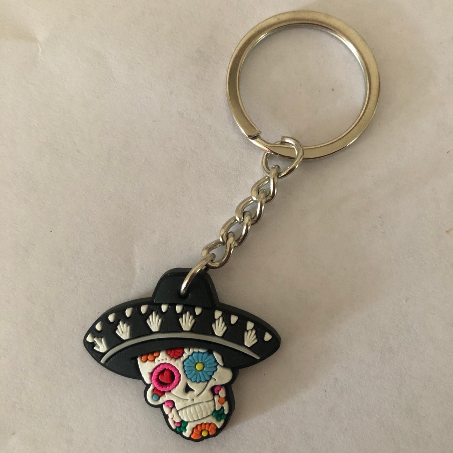 Día de Muertos Mexican skull Calavera keychain