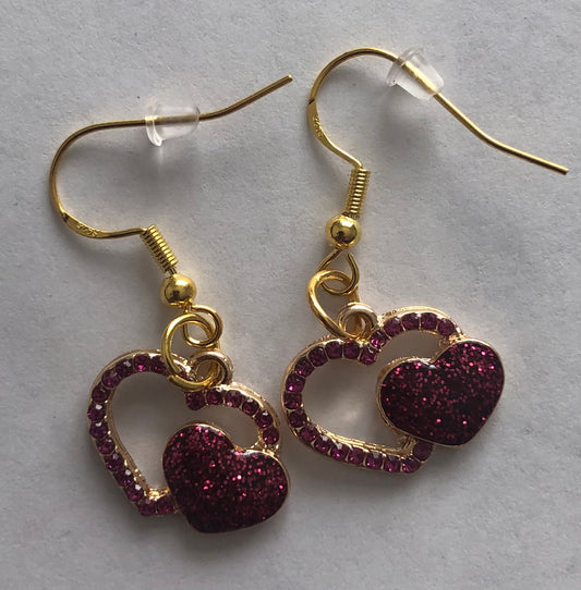 Valentine’s Day heart-shaped earrings