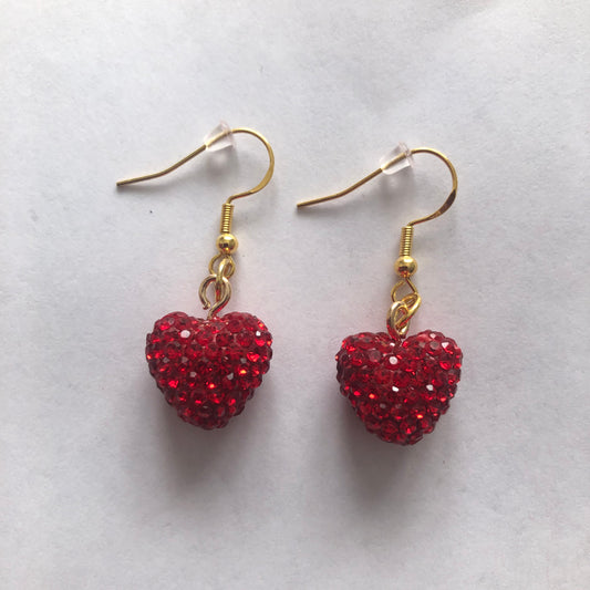 Valentine’s Day heart-shaped earrings