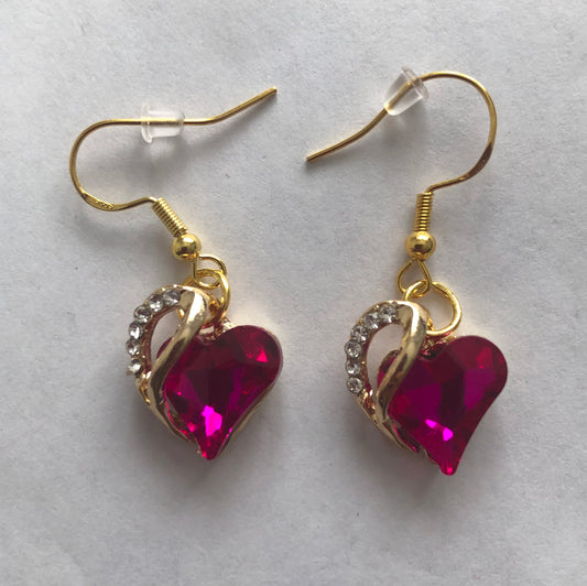 Valentine’s Day heart-shaped earrings