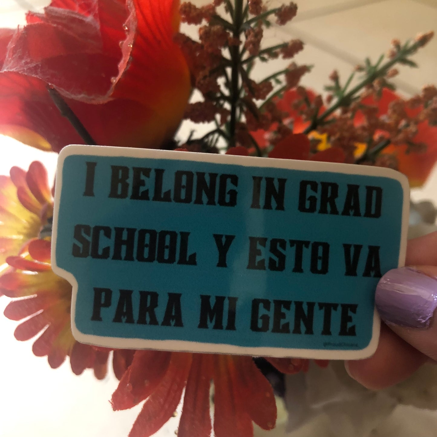 I belong in grad school y esto va para mi gente sticker