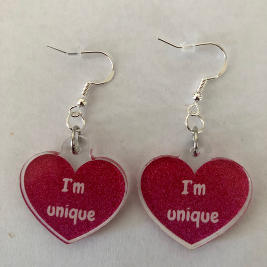 Valentine’s Day I’m unique earrings