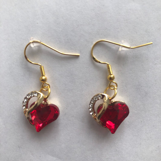 Valentine’s Day heart-shaped earrings