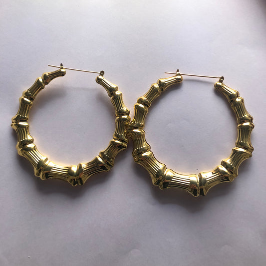 Y2k Big Bamboo Hoop Earrings